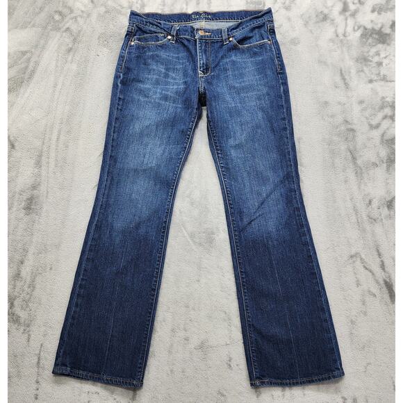 Old Navy Jeans Womens 8 SHORT Blue The Flirt Mid Rise Boot Cut Stretch Casual - Picture 1 of 16
